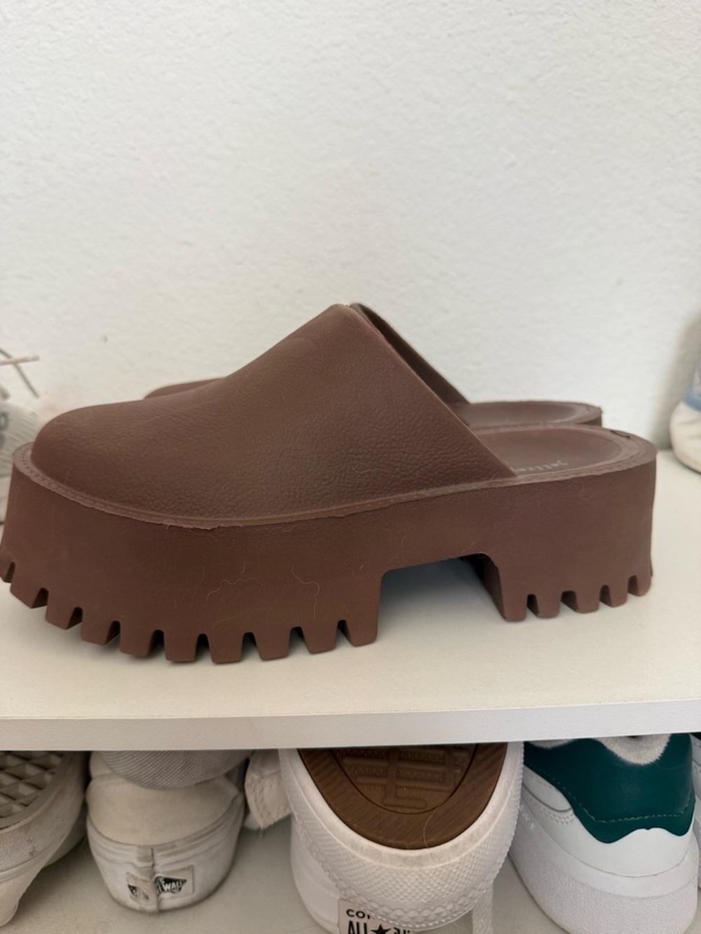 Jeffrey Campbell Brown Leather Slip-On Clogs - Picture 3 of 3